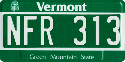 VT license plate NFR313