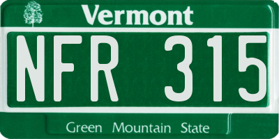 VT license plate NFR315