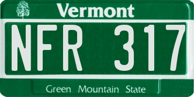 VT license plate NFR317