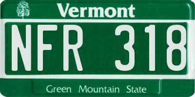 VT license plate NFR318