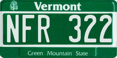 VT license plate NFR322