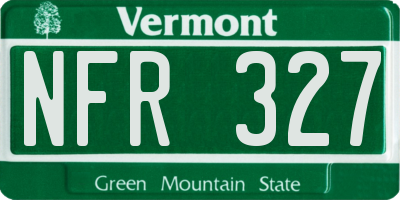 VT license plate NFR327