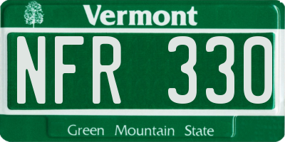 VT license plate NFR330