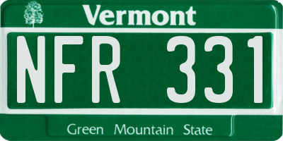 VT license plate NFR331