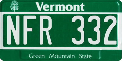 VT license plate NFR332