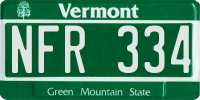 VT license plate NFR334