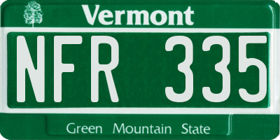 VT license plate NFR335