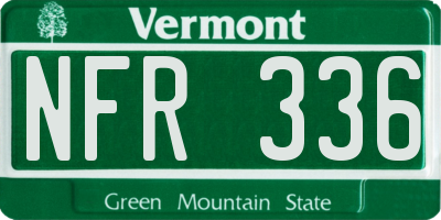 VT license plate NFR336