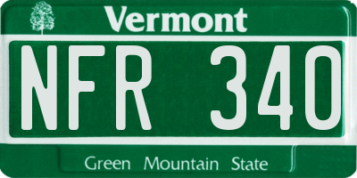VT license plate NFR340