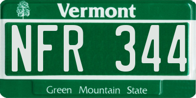 VT license plate NFR344