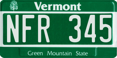 VT license plate NFR345