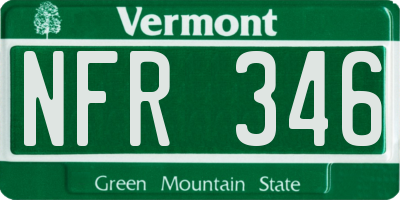 VT license plate NFR346