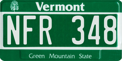 VT license plate NFR348