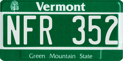 VT license plate NFR352
