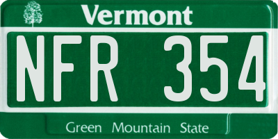 VT license plate NFR354