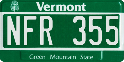 VT license plate NFR355