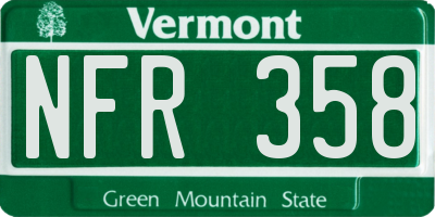 VT license plate NFR358