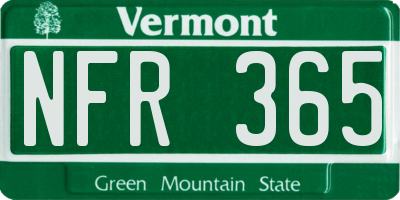 VT license plate NFR365