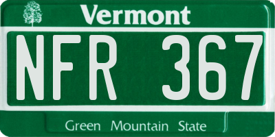 VT license plate NFR367