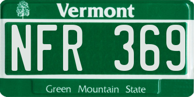 VT license plate NFR369