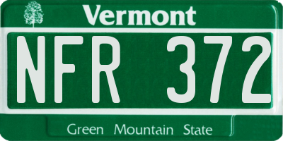 VT license plate NFR372