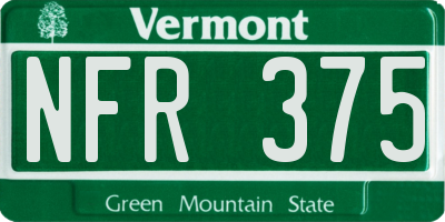VT license plate NFR375
