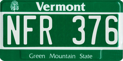 VT license plate NFR376