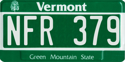 VT license plate NFR379