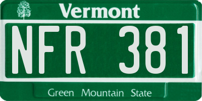 VT license plate NFR381