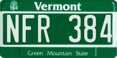 VT license plate NFR384