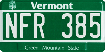 VT license plate NFR385