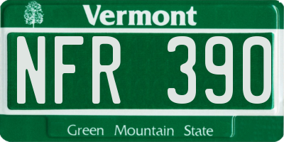 VT license plate NFR390