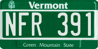 VT license plate NFR391