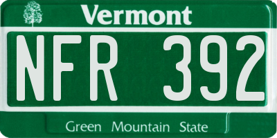VT license plate NFR392