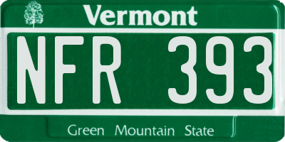 VT license plate NFR393