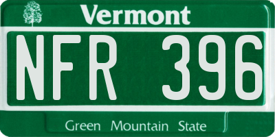 VT license plate NFR396