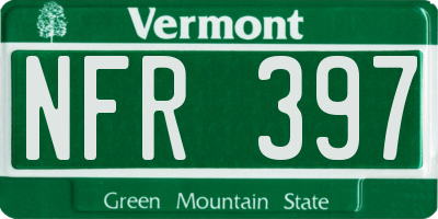 VT license plate NFR397