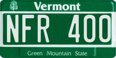 VT license plate NFR400