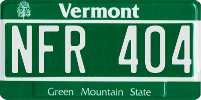 VT license plate NFR404