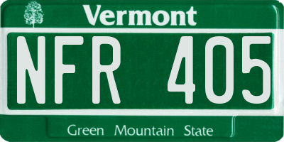 VT license plate NFR405