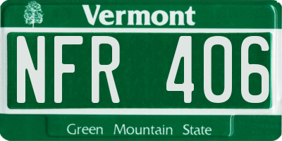 VT license plate NFR406