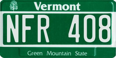 VT license plate NFR408
