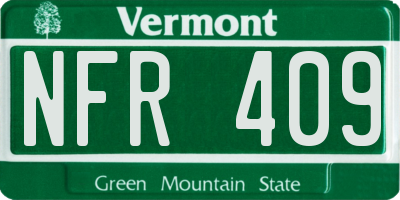 VT license plate NFR409