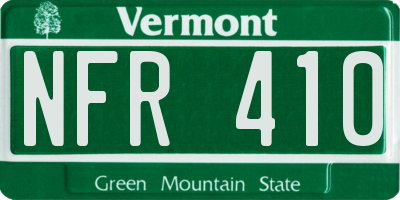 VT license plate NFR410