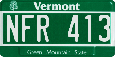 VT license plate NFR413