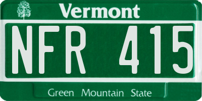 VT license plate NFR415