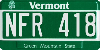 VT license plate NFR418