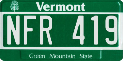 VT license plate NFR419