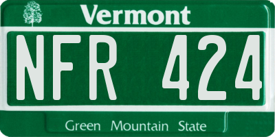 VT license plate NFR424