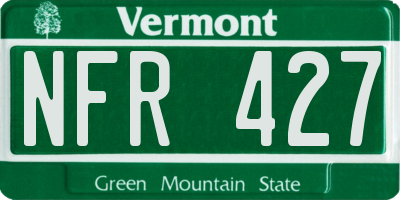 VT license plate NFR427
